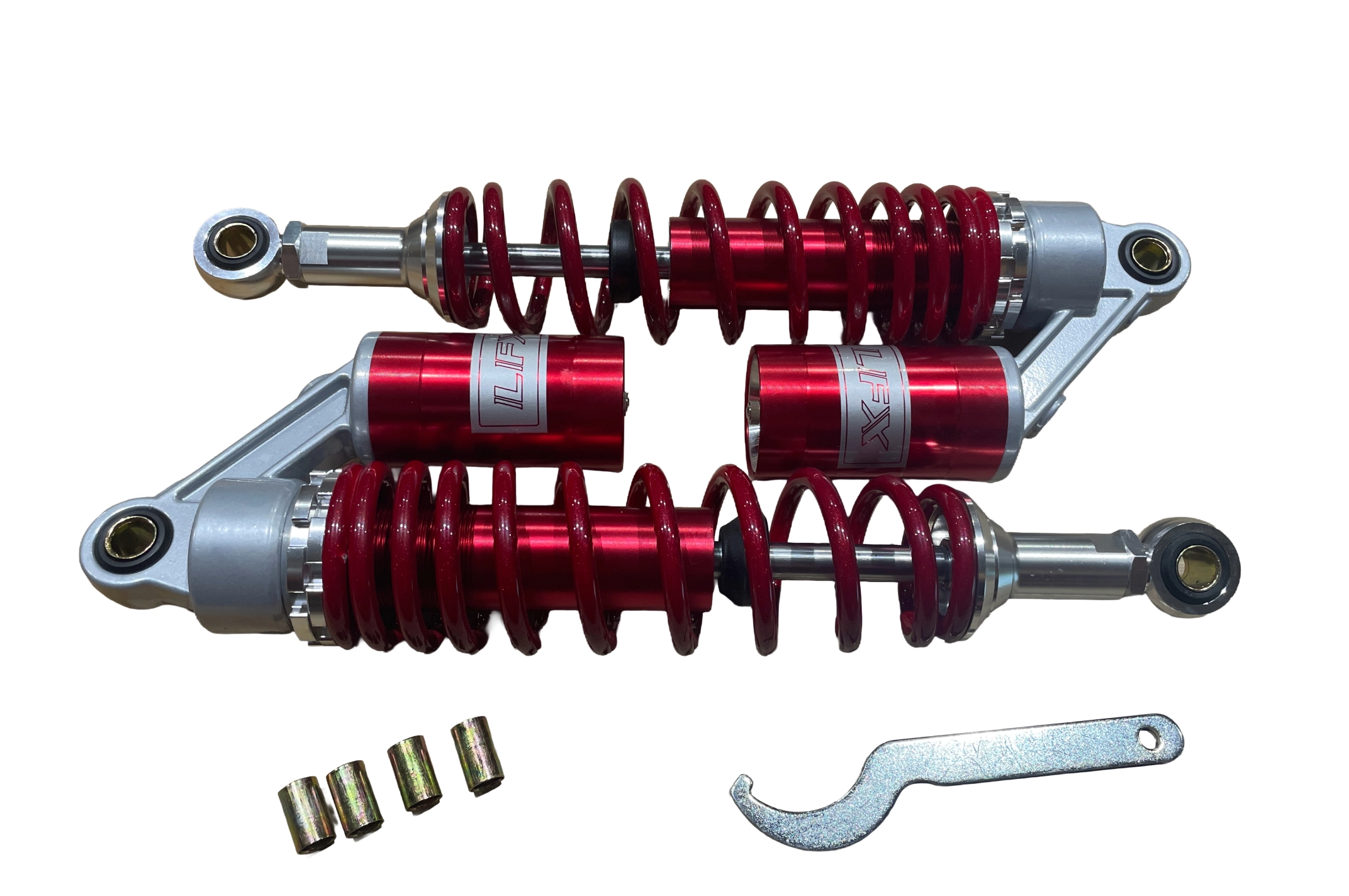 Амортизаторы (пара) Delta 330mm, газомасляные (красные) KOMATCU (mod.A)