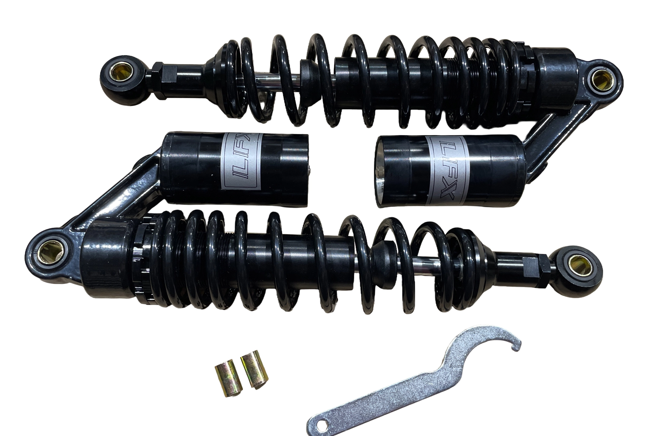 Амортизаторы (пара) Delta 330mm, газомасляные (черные) KOMATCU (mod.A)