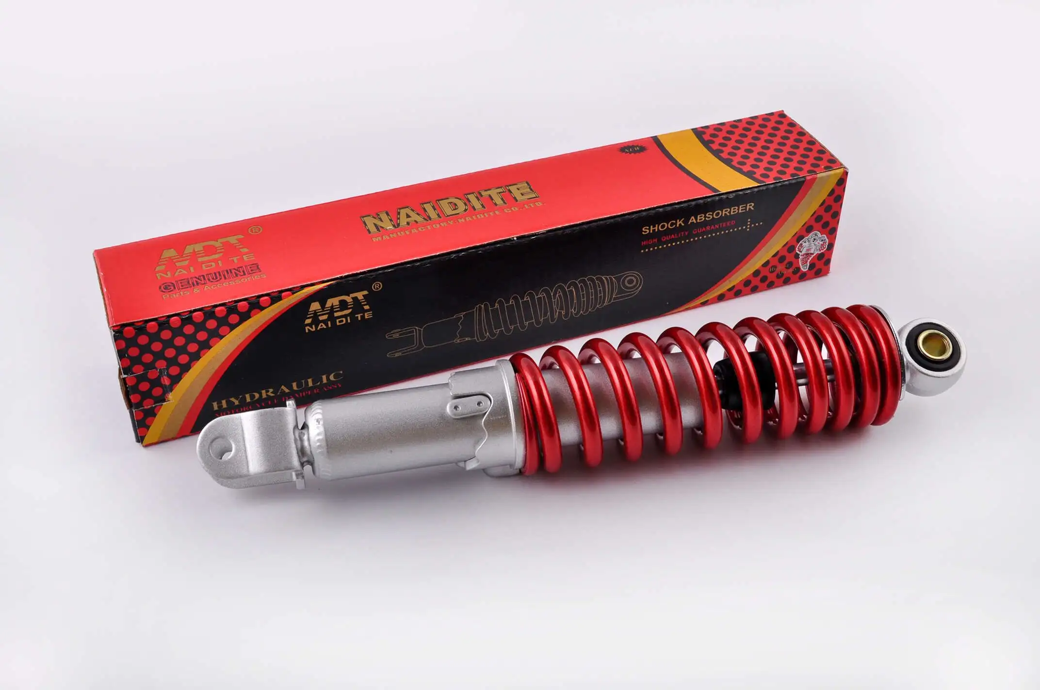 Амортизатор JOG 235mm, регулируемый (красный металлик) NDT