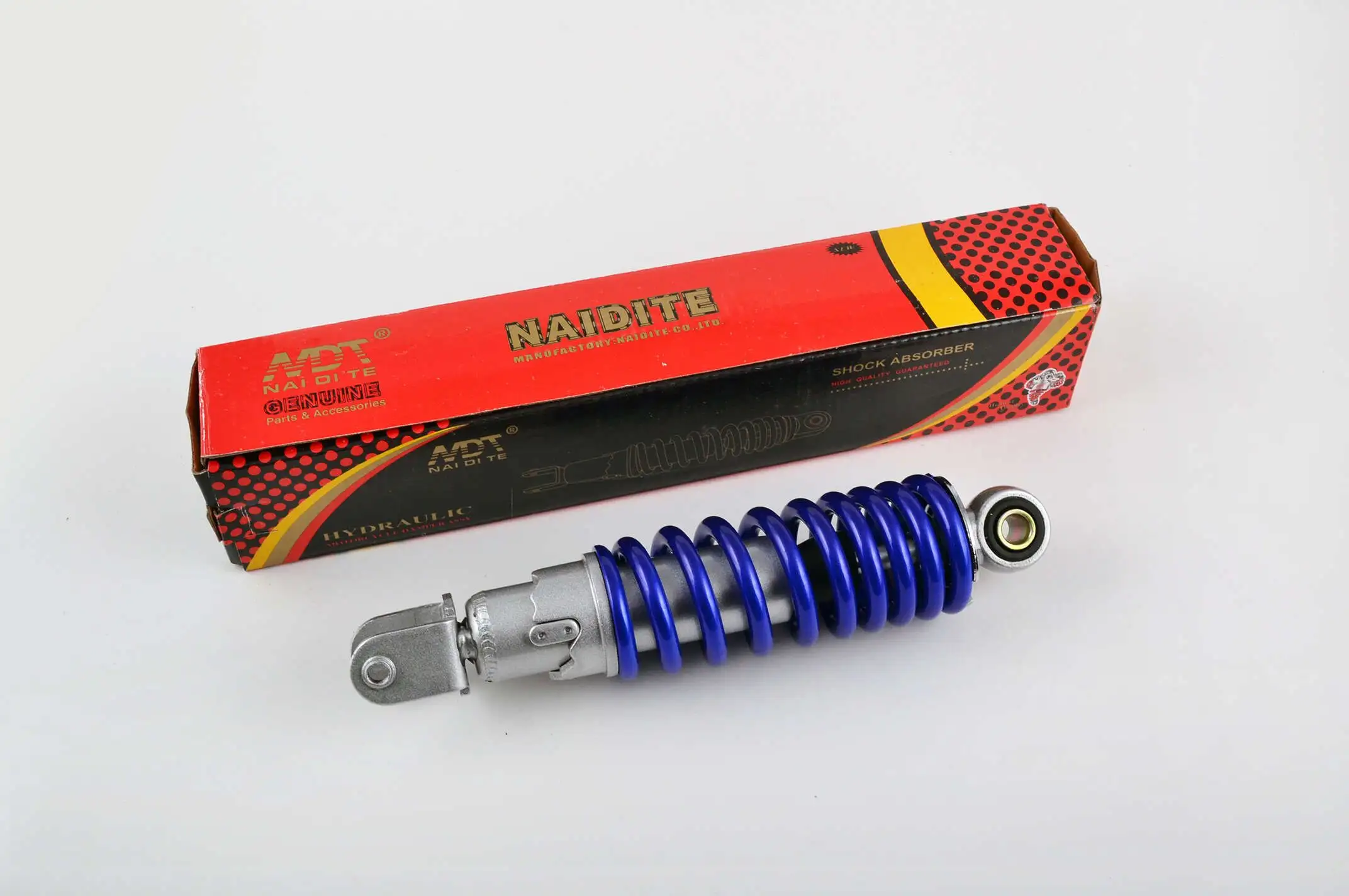 Амортизатор JOG 235mm, регулируемый (синий металлик) NDT