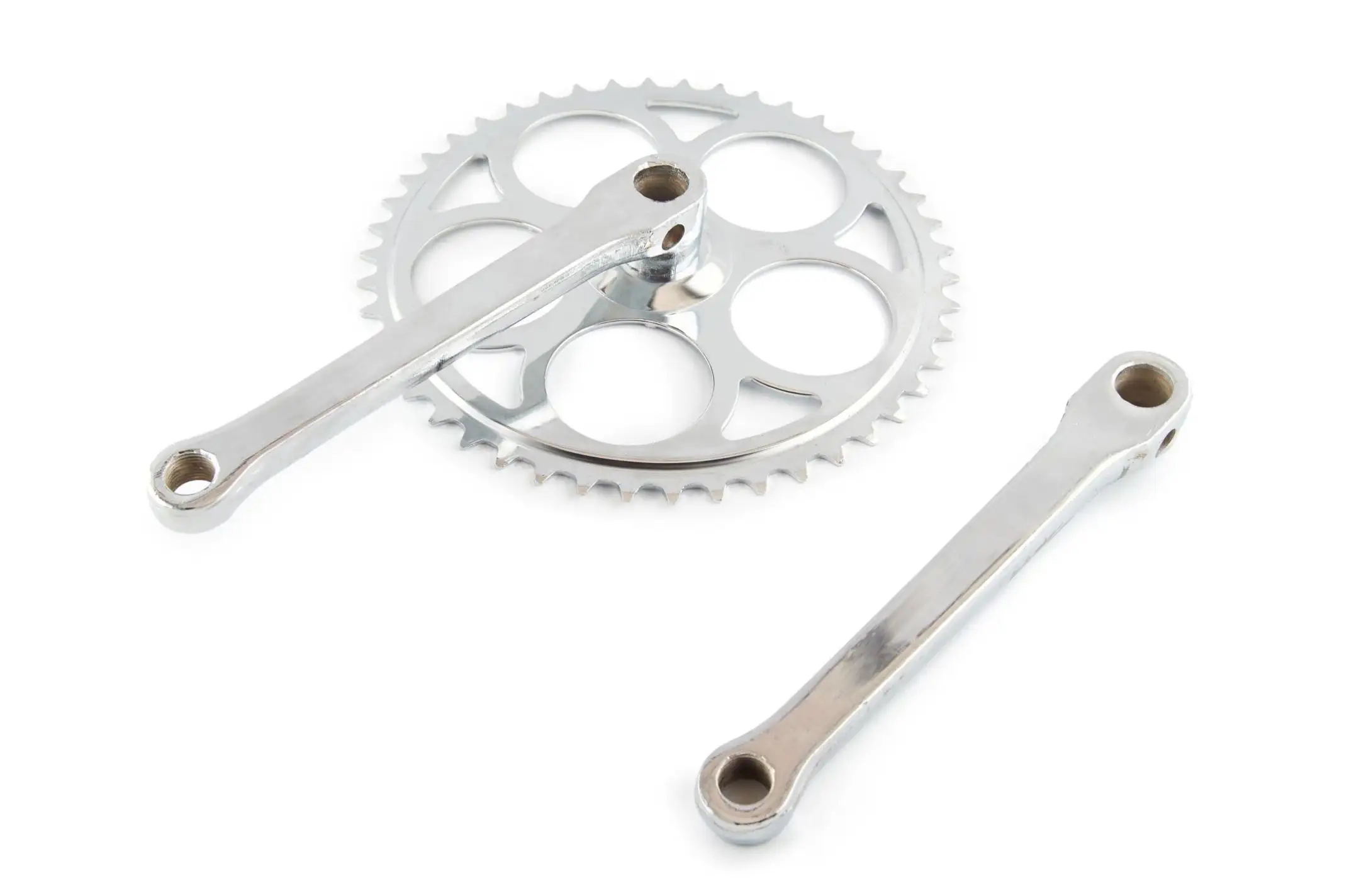 Звезда велосипедная (передняя) 45T (+2 шатуна L-170mm, под круг, хром, круги) FM