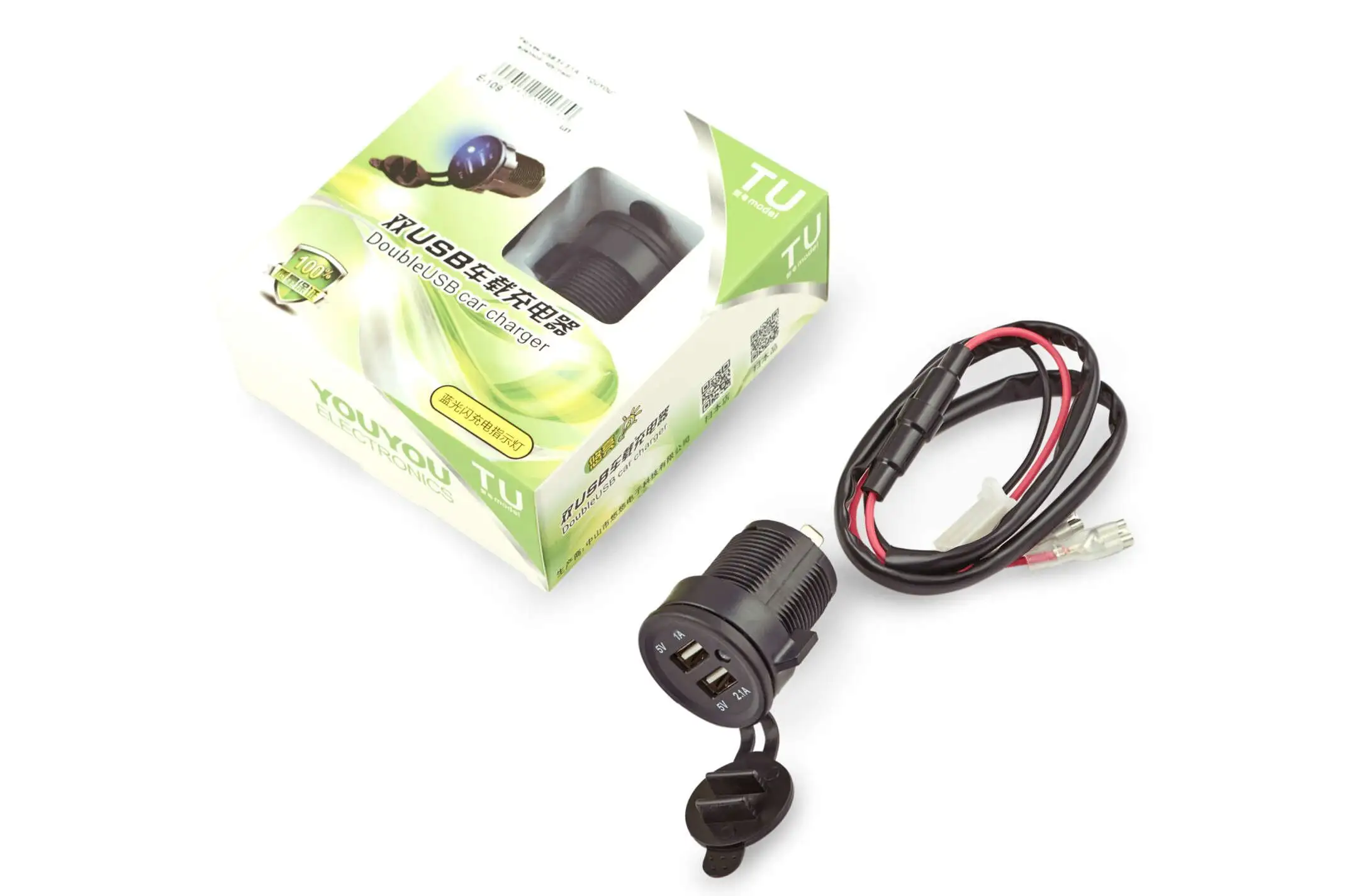 Разъем USB 5V 3,1А (врезной, круглый) YOUYOU