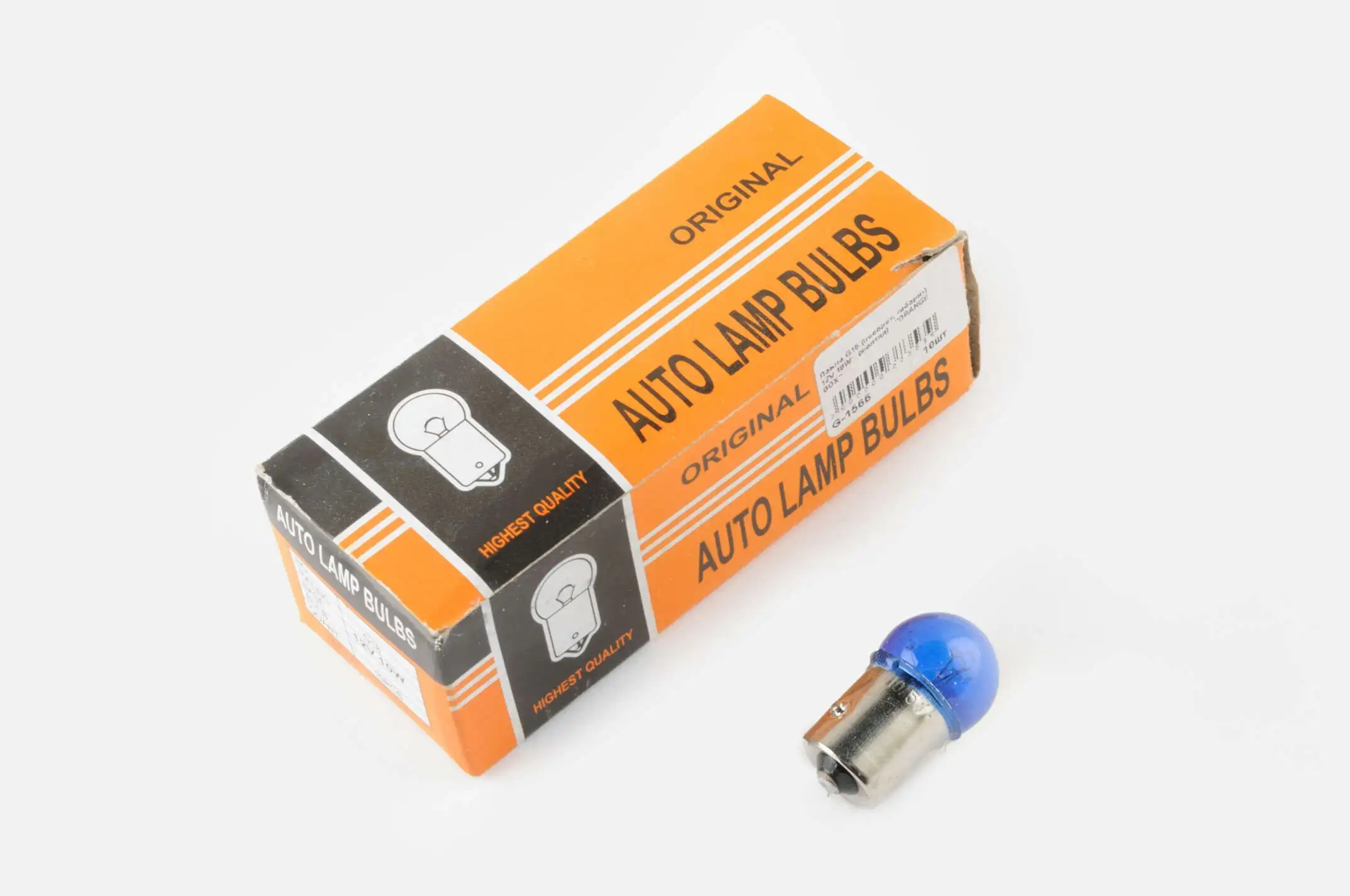 Лампа G18 (поворот, габарит) 12V 10W (синяя) ORANGE BOX