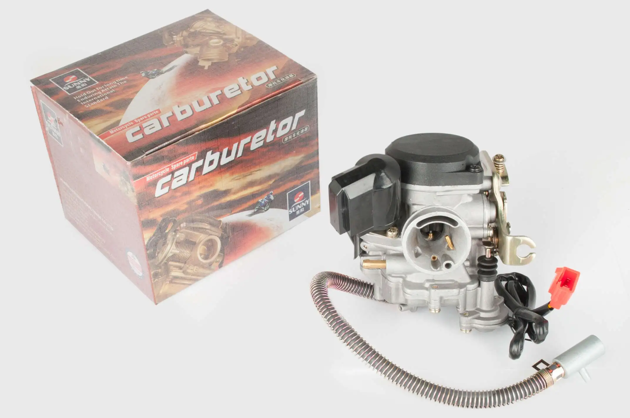 Карбюратор 4T GY6 80 (+топливный фильтр, пластмассовая крышка) SUNY