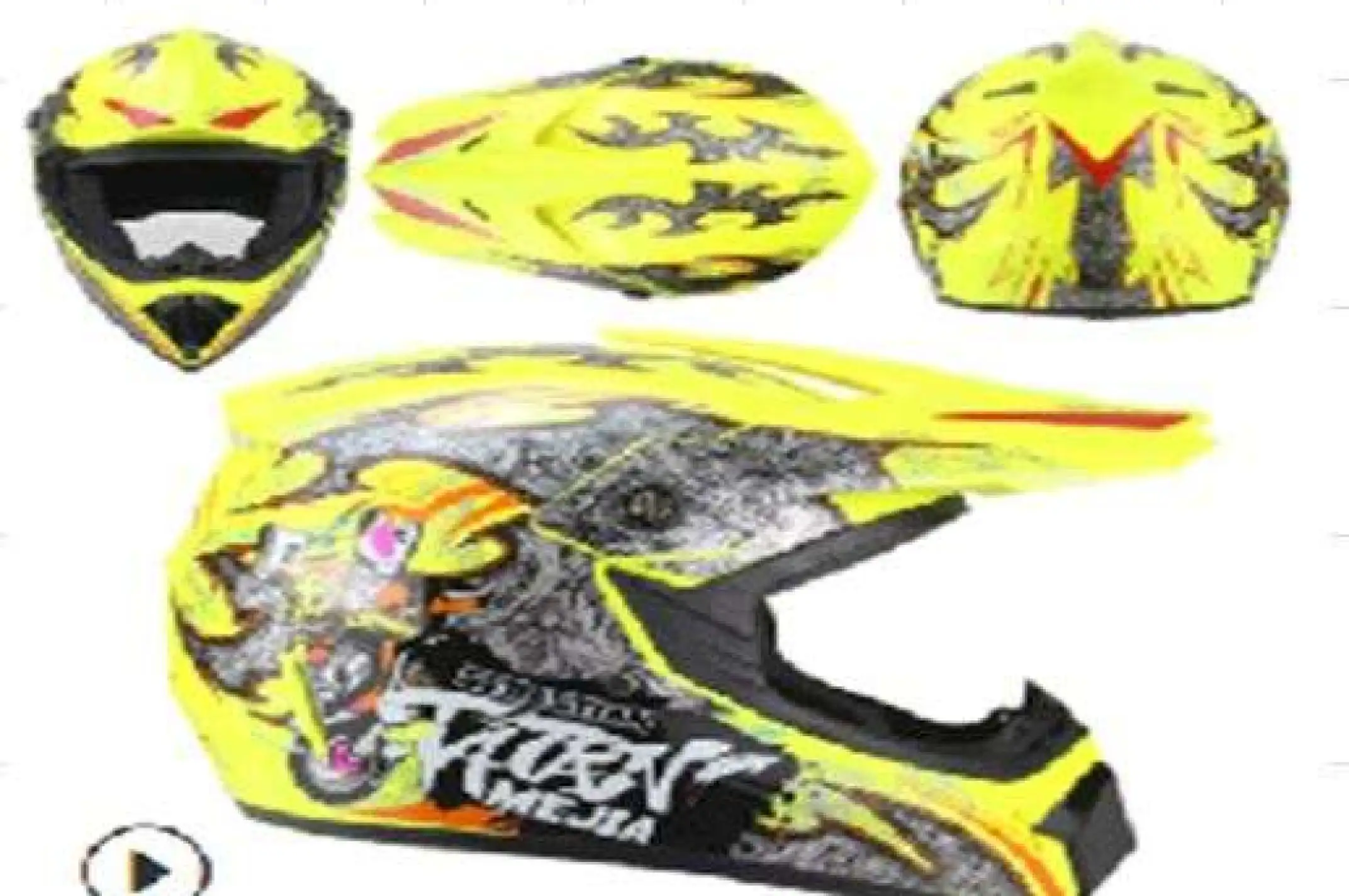 Шлем кроссовый   (mod:225) (size:XL, YELOW DRAGON)