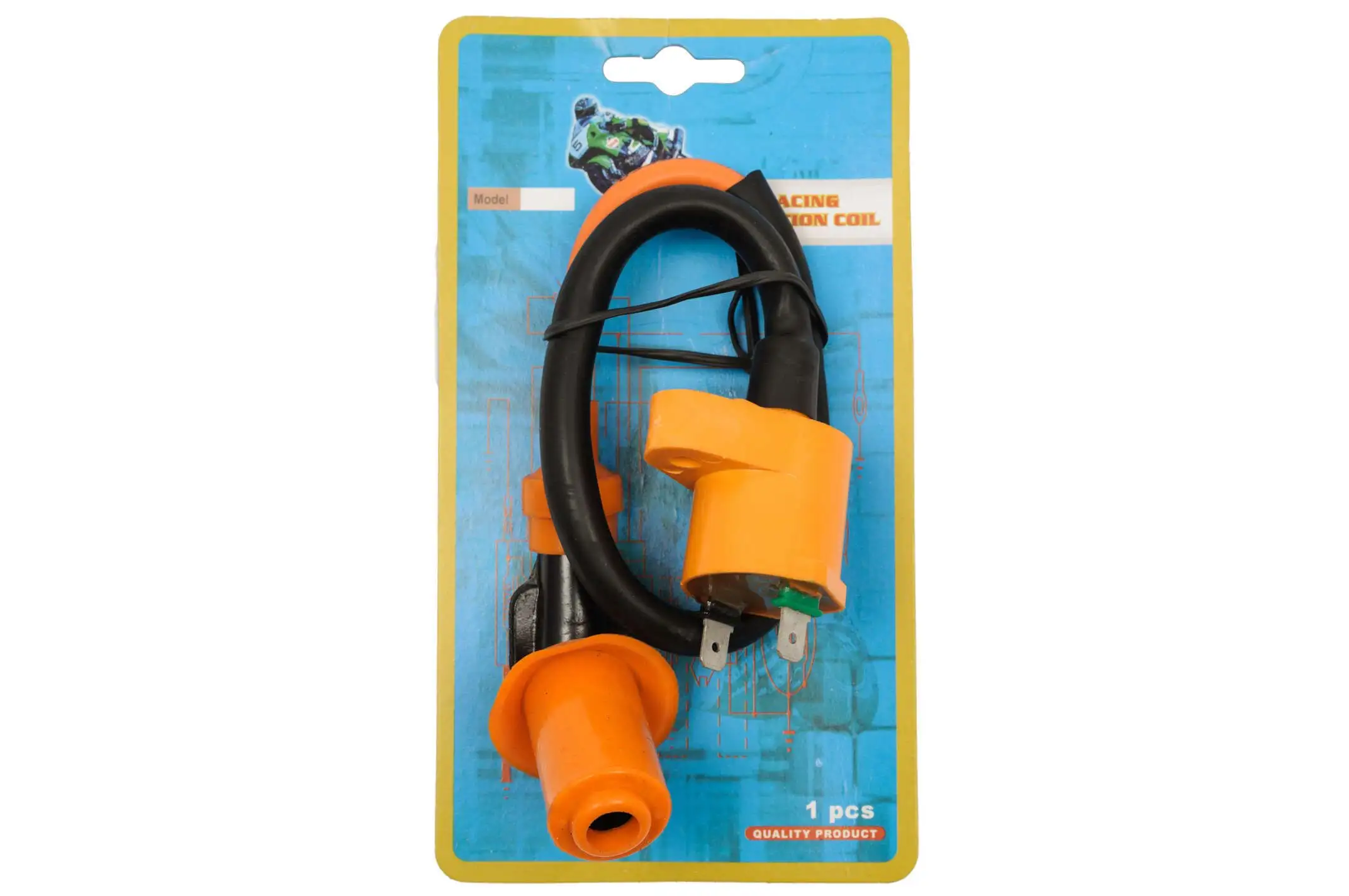 Катушка зажигания (тюнинг) 4T GY6 50-150, Honda DIO (оранжевая, +насвечник) CHENHAO