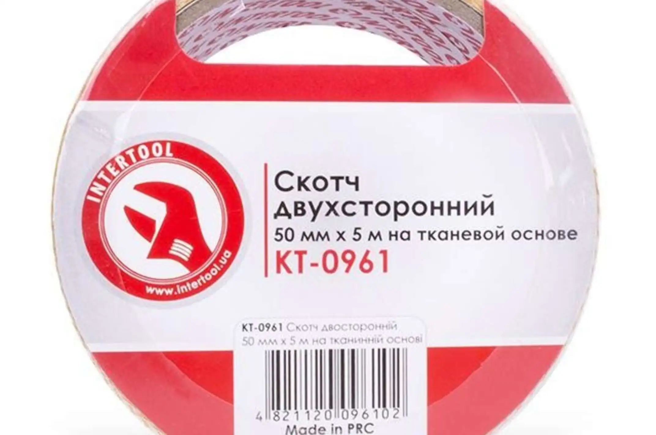 Скотч двухсторонний 50 мм*5 м на тканевой основе INTERTOOL