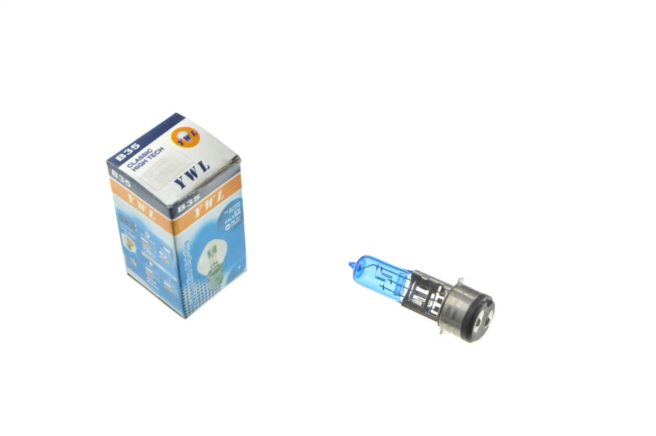 Лампа BA20D (2 уса) 12V 50W/50W (супер белая) YWL