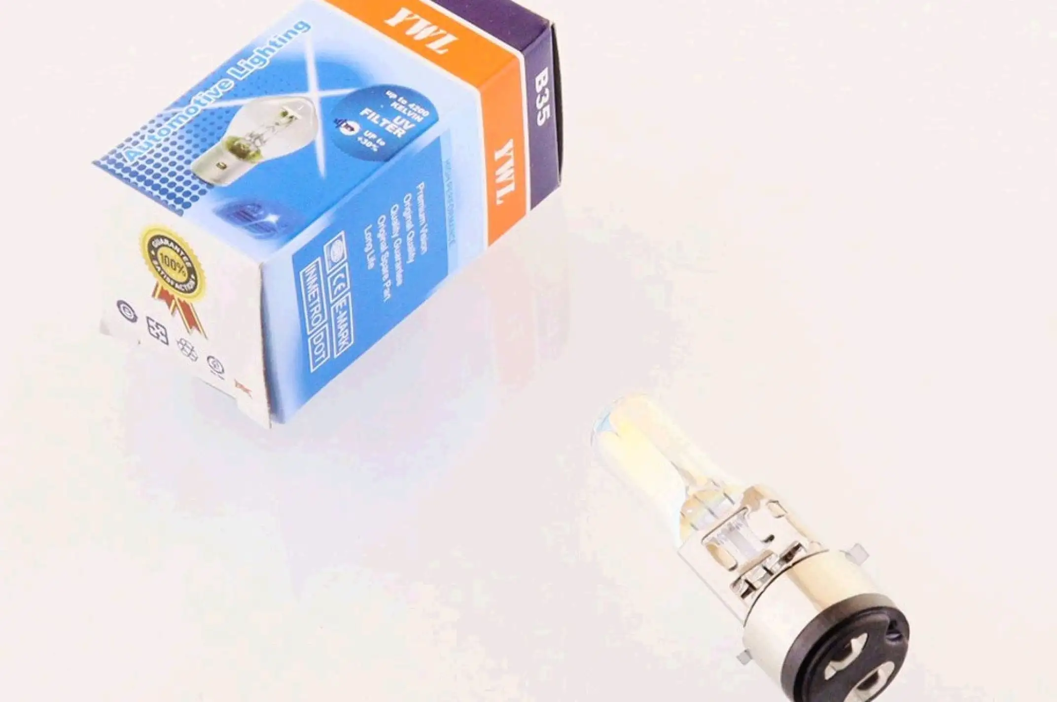 Лампа BA20D (2 уса)   12V 50W/50W   (хамелеон радужный)   YWL
