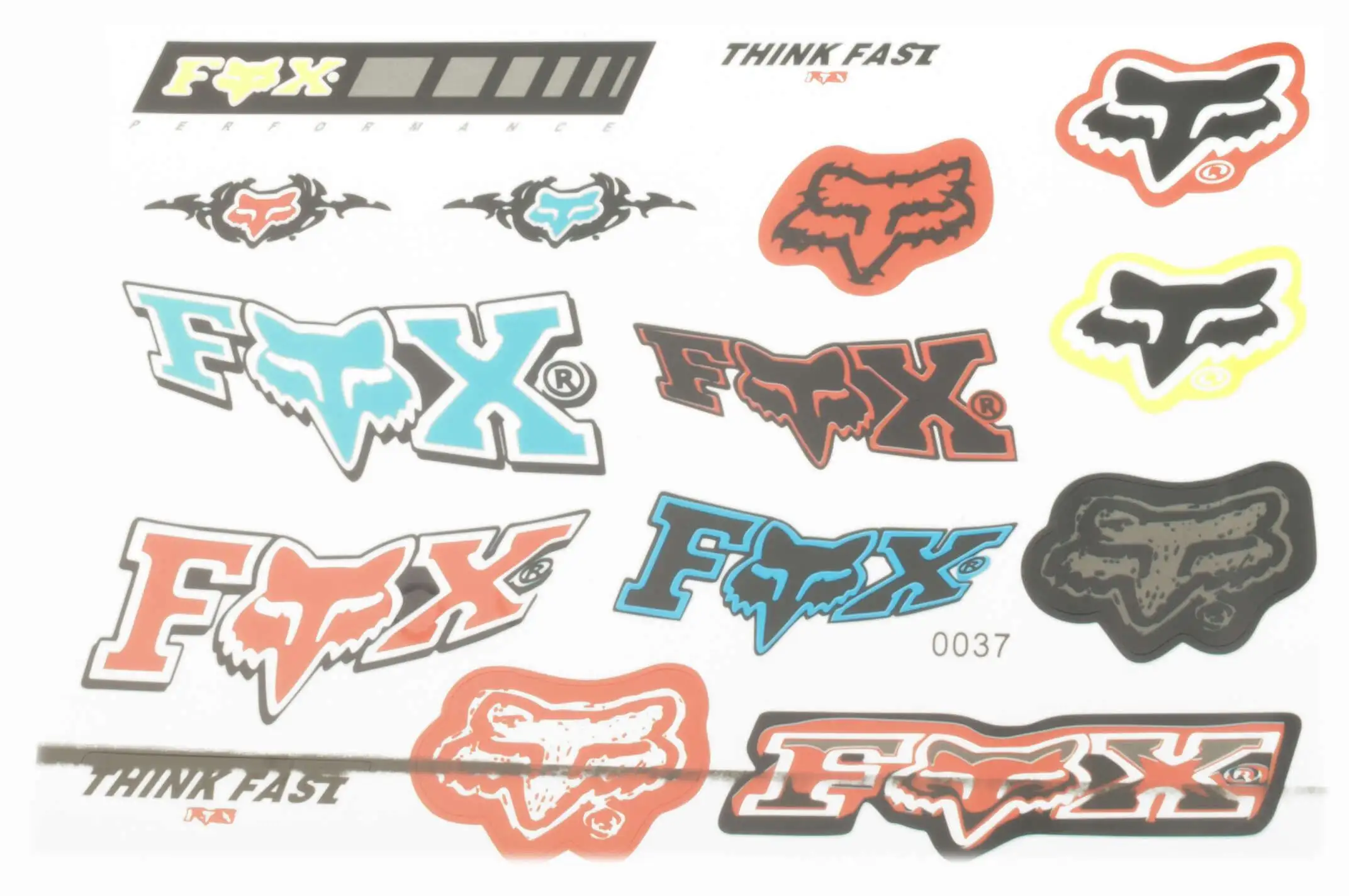 Наклейки (набор) спонсор FOX (27х20см) (#0037)