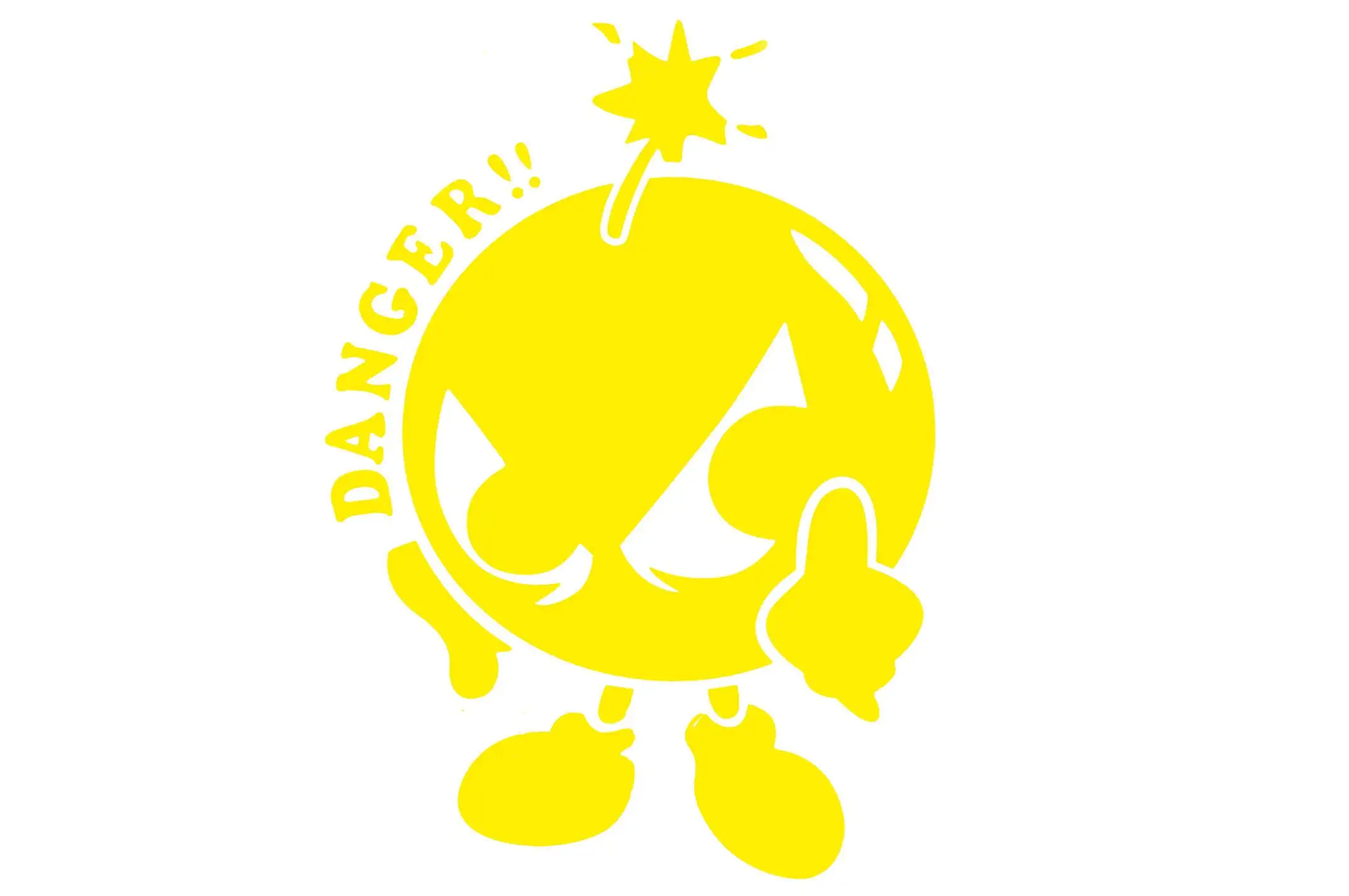 Наклейка декор DANGER (16х12см, желтая) (#0739)