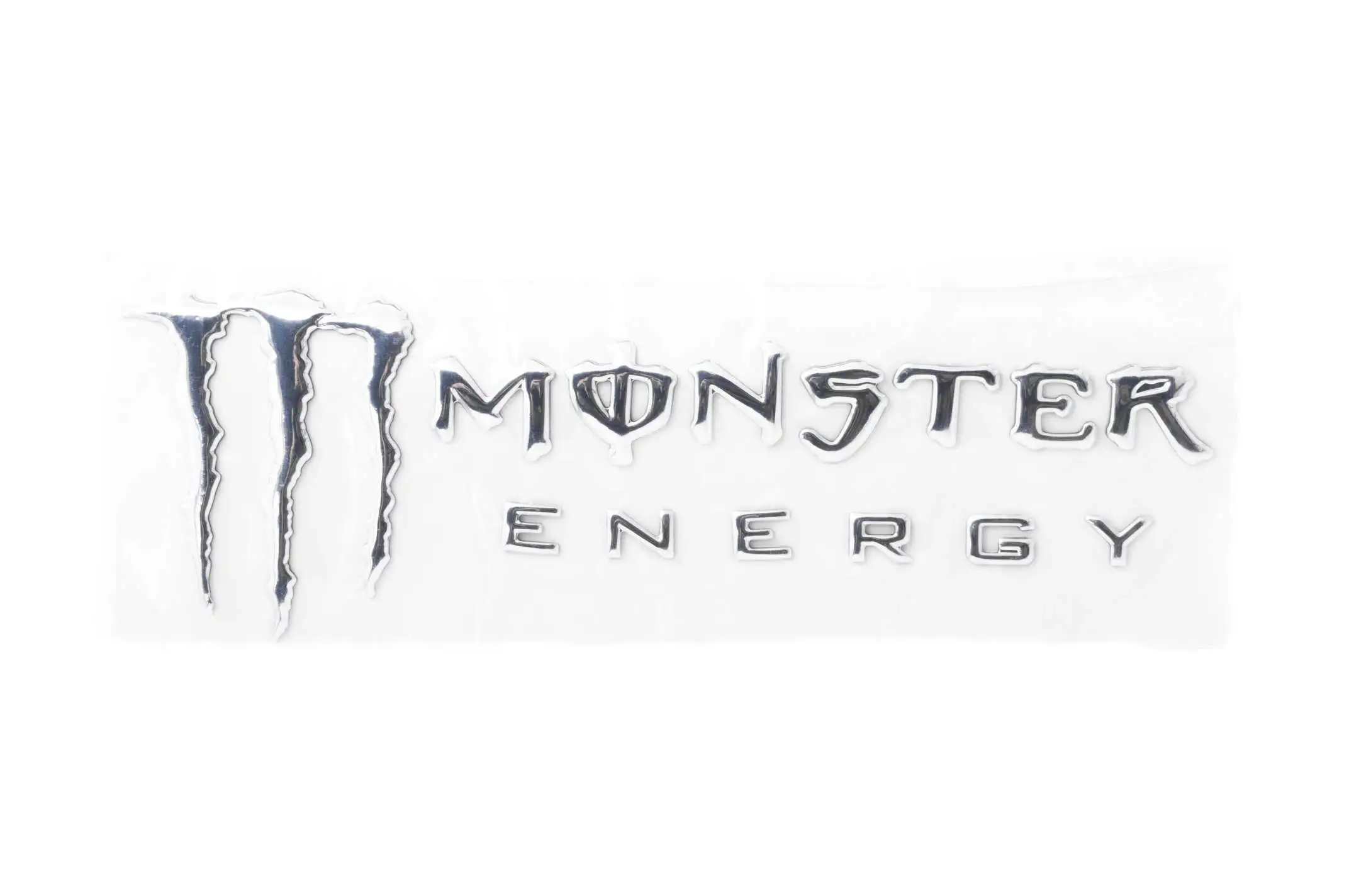 Наклейка   шильдик   MONSTER ENERGY   (19x7см, алюминий, хром)   (#4750)