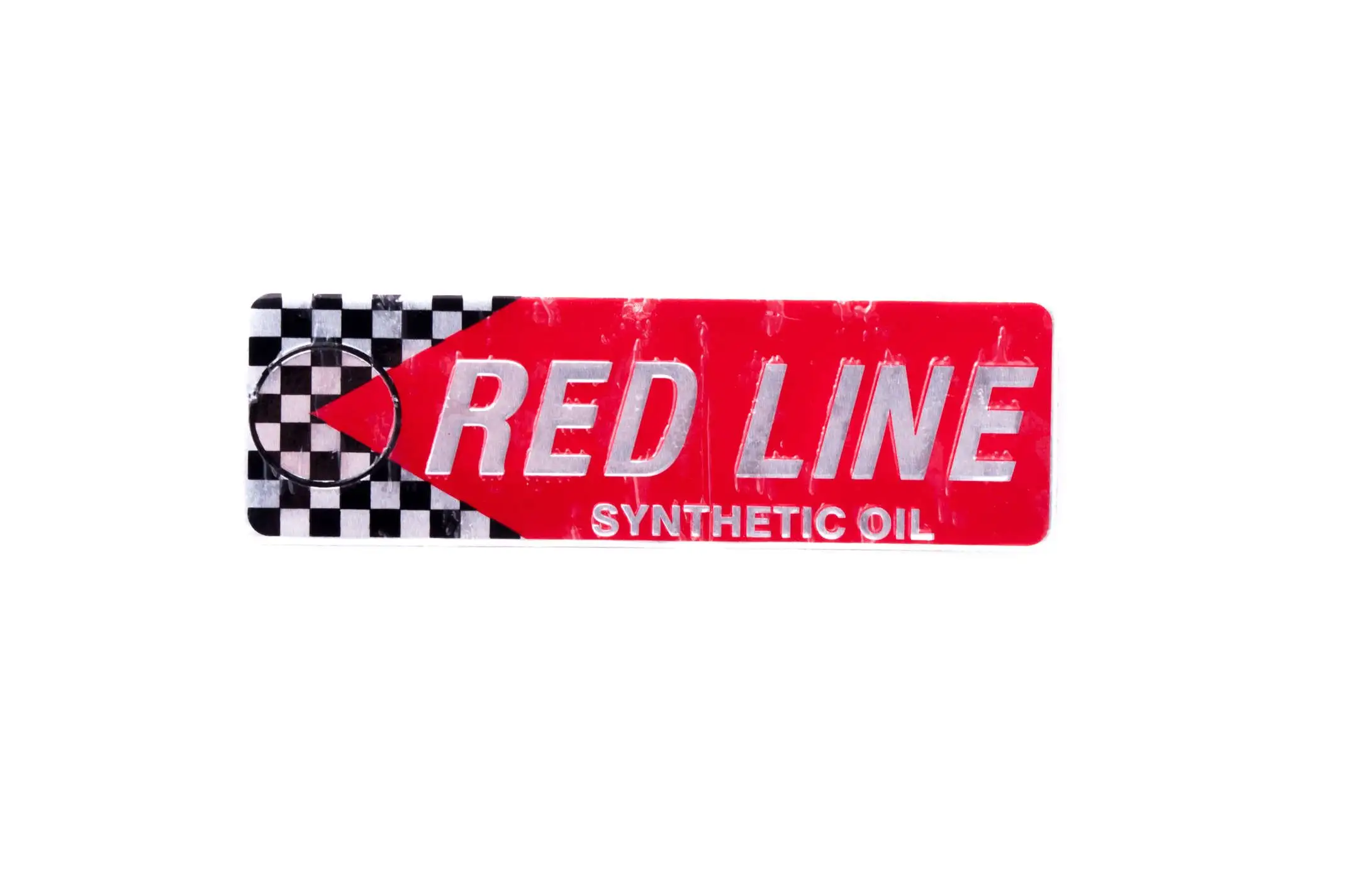 Наклейка шильдик RED LINE (13х4см, хром) (#4650)