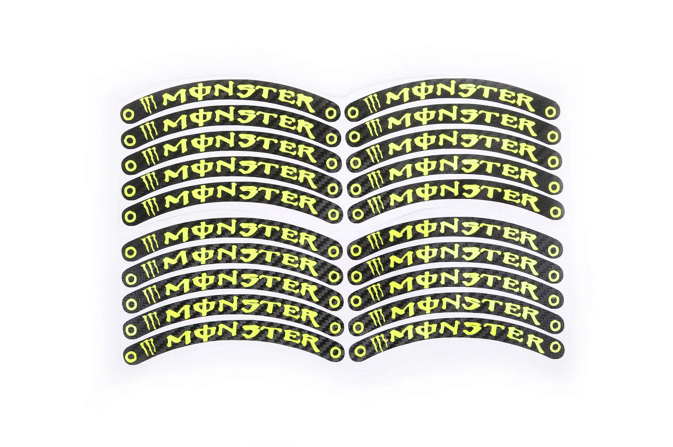 Наклейка   на колесо 10   MONSTER ENERGY   (12x1см, 20шт, желтая)   (#6059D)