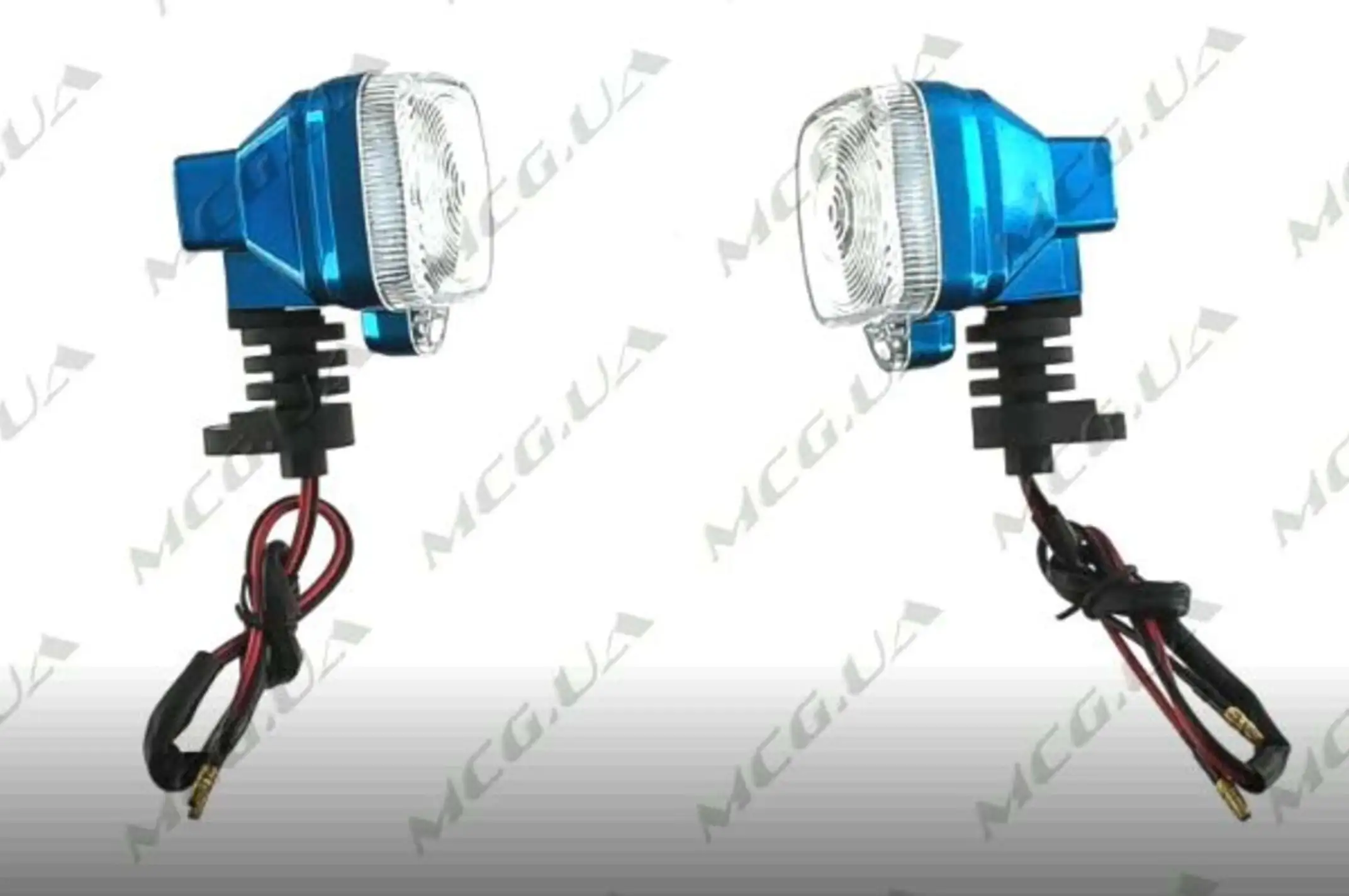 Поворот светодиодный, квадрат (9 LED, синий, Г-обгазный, белое стекло) JS