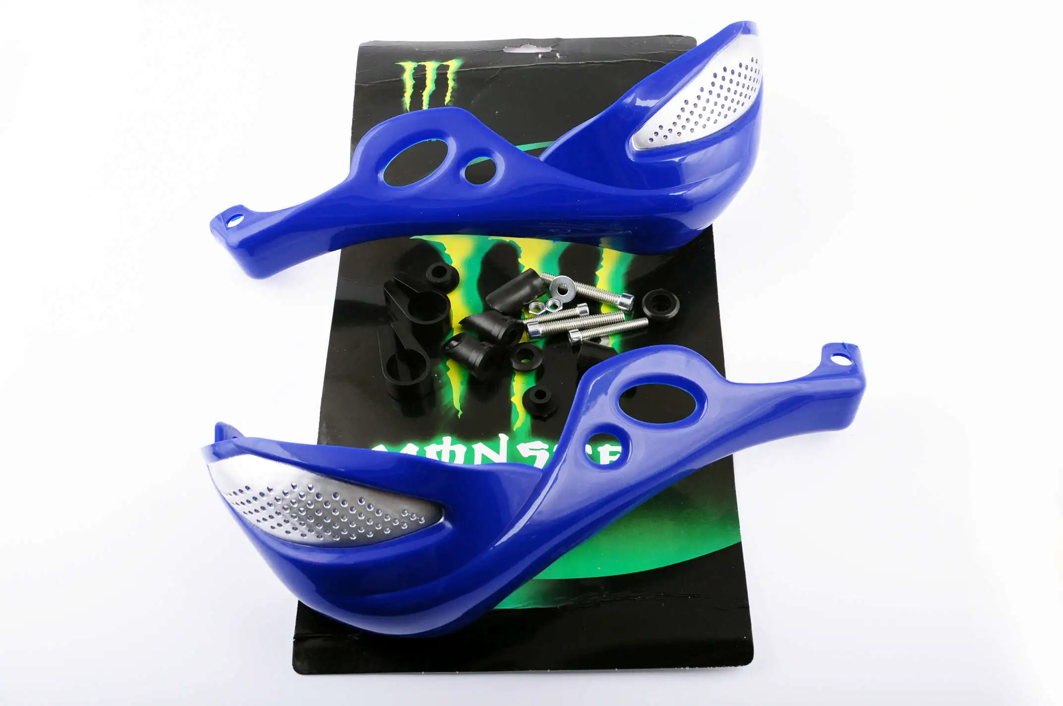 Защита рук на руль (mod:1, MONSTER ENERGY, синие) XJB