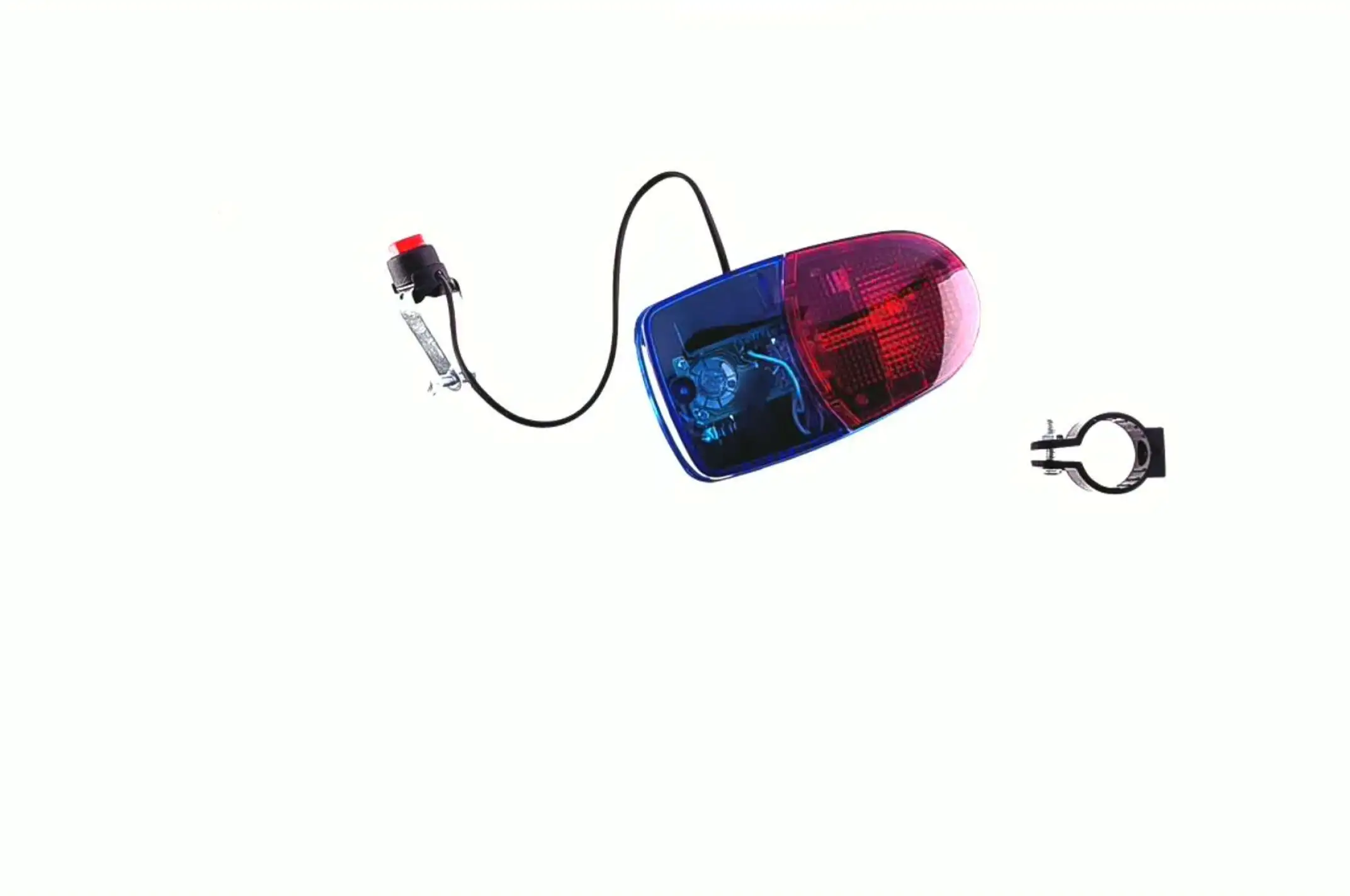 Сигнал велосипедный с подсветкой (прозрачно- красный, 1LED, АА*2) (mod:JY-207) DS