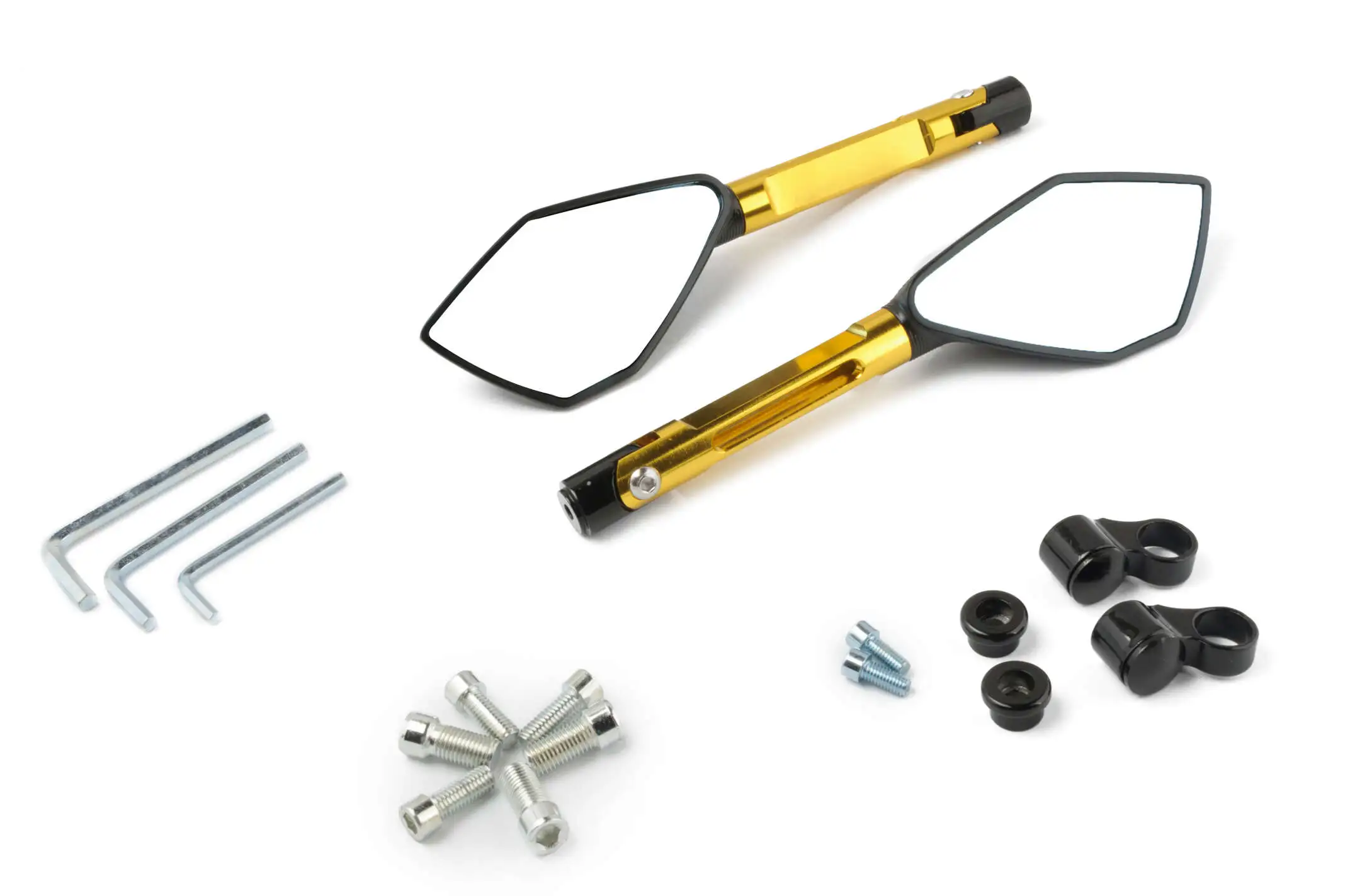 Зеркала (золотые, многоугольные, алюм., антиблик, переход., инструм.) KOMATCU