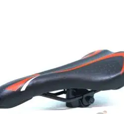 Седло велосипедное   (SPORT, черное с красной полосой)   (mod TY-SD-7115)
