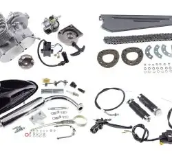 Двигатель велосипедный (в сборе) 80сс ( мех. стартер, бак, ручка газа, звезда, цепь) KOMATCU