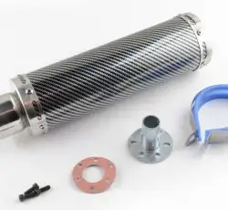 Глушитель (тюнинг)   300*88mm, креп. Ø48mm   (нержавейка, карбон серый, прямоток, mod:1)
