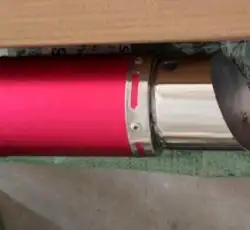 Глушитель (тюнинг)   170*100mm, креп. Ø78mm   (нержавейка, короткий, красный, прямоток, mod:3)