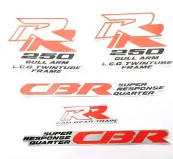 Наклейки (набор) Honda CBR250 (25х10см, 3шт) (#0912)