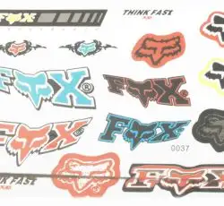 Наклейки (набор) спонсор FOX (27х20см) (#0037)