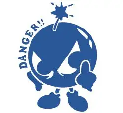 Наклейка декор DANGER (16х12см, синяя) (#0739)