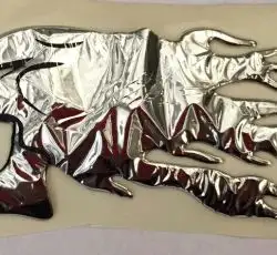 Наклейка шильдик FIRESKULL (14x5см, алюминий) (#4744)