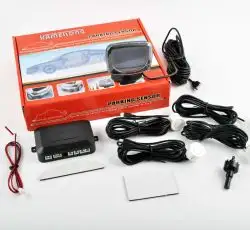 Парктроник   mod:LH-813B   (датчики белые 4шт, LCD, штурман, монтажный комплект)   KAMEILONG