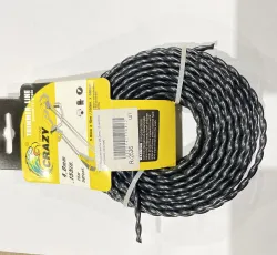 Леска мотокосы Ø4,0mm, 15 метров (косичка, черная)