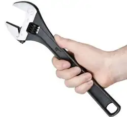 Ключ разводной 300мм, Cr-V, черный, фосфатированный, с полированной головкой